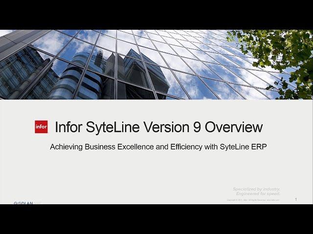 Infor SyteLine 9 ERP Overview Demo Video