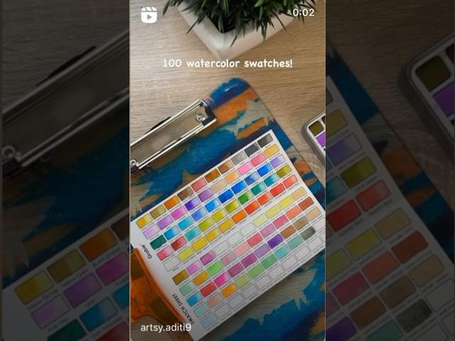 100 watercolor swatches! #grabie #watercolors #watercolorart #artistsonyoutube