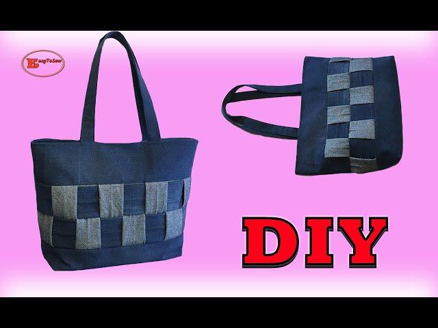 DIY DENIM TOTE BAG FOR WOMEN | DENIM TOTE PATTERN