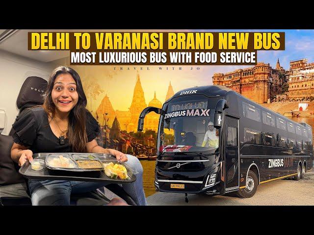 Delhi to Varanasi Brand new bus Via Prayagraj || Most Luxurious Volvo bus with food service 