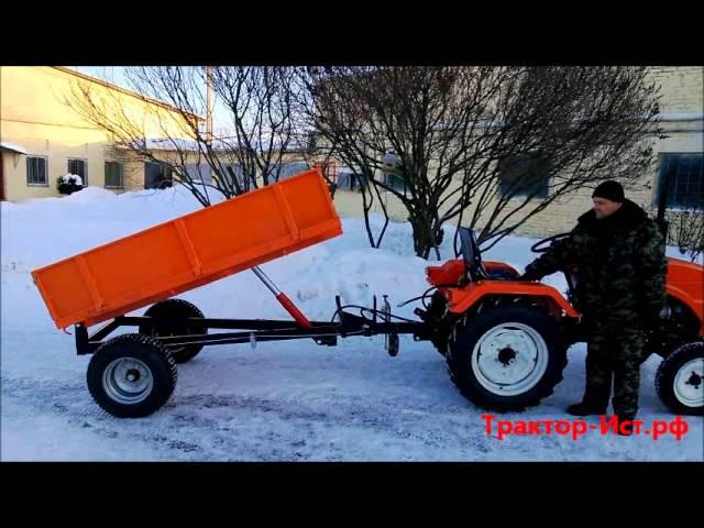 Самосвальный прицеп на минитракторе Уралец ХТ-180