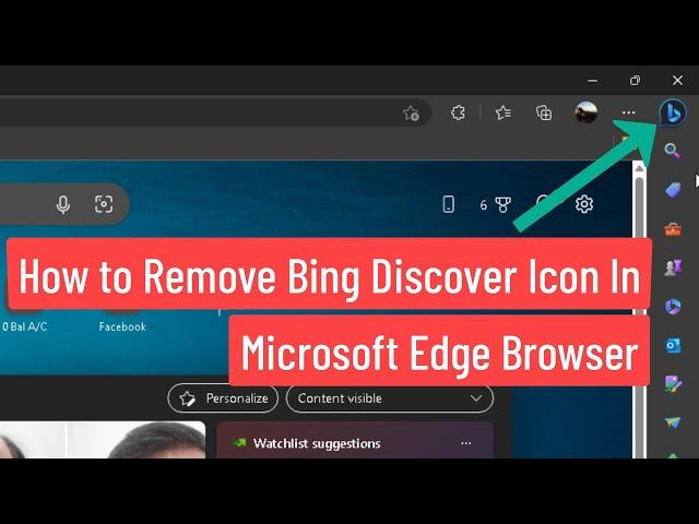 How to Remove Bing Discover Icon In Microsoft Edge Browser