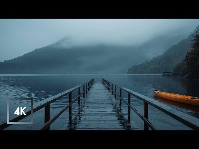 Relaxing Rain Walk at Lake Crescent, Olympic National Park, Binaural Rain Sounds for Relaxing ASMR