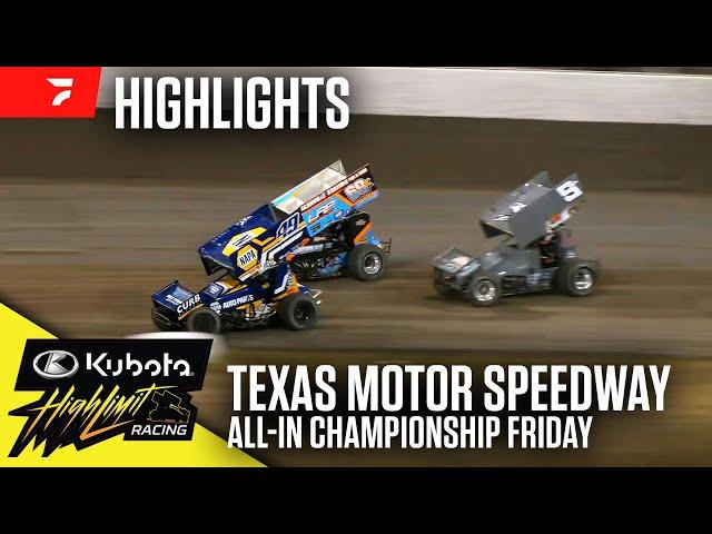 All-In Championship Friday | Kubota High Limit Racing at Texas Motor Speedway 10/11/24 | Highlights