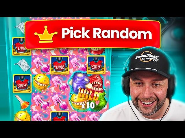 I let the PICK RANDOM BUTTON CHOOSE MY SLOTS... and we got TONS OF UNIQUE SLOTS!! (Bonus Buys)
