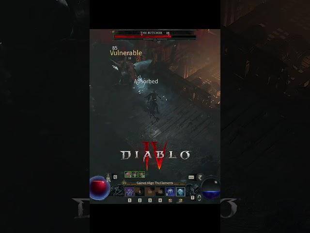 ONESHOT THE BUTCHER WITH MY SORCERESS #diablo4 #diablo4openbeta #shorts #diablo4beta