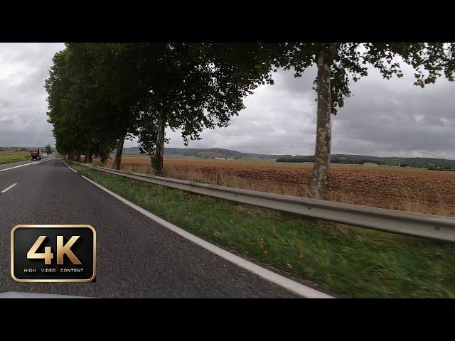 Driving from Auxerre to Sens - Scenic Road Trip on the RN6 in 4K