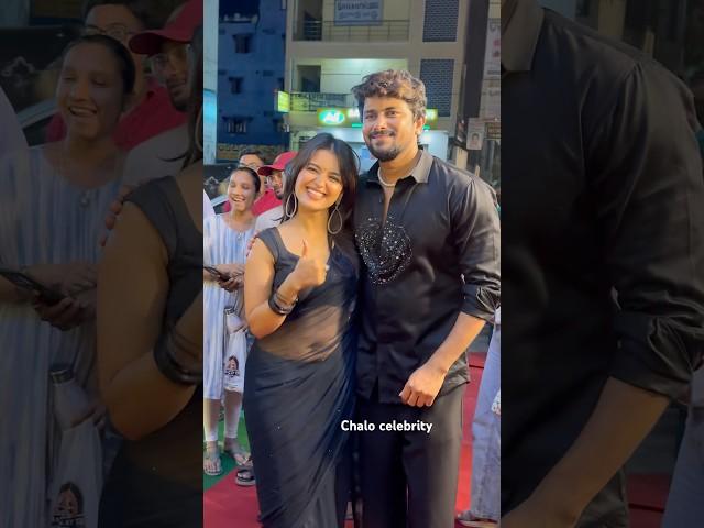Bigg boss Priyanka jain at VJ sunny new restaurant at Krishna Nagar Amrutham adda #ytshorts #saree