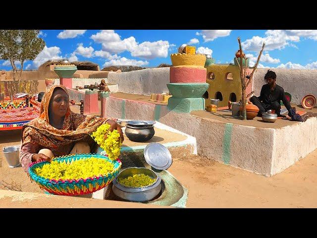 Full Day Routine of Desert Woman || Cooking Unseen & Unique Recipes in Beautiful Mud House