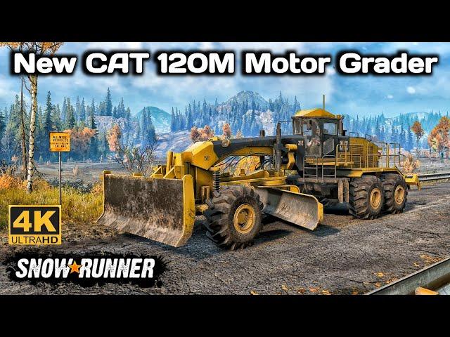 New CAT 120M Motor Grader In SnowRunner Season 14 #snowrunner #truck #4k