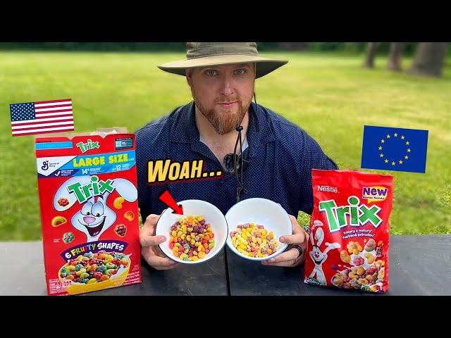 European VS American Trix Cereal Comparison & Taste Test *Wildly Different