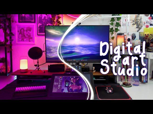 Digital Art & Youtuber Studio Tour  All equipment listed  Nature ️ Technology Aethstetic