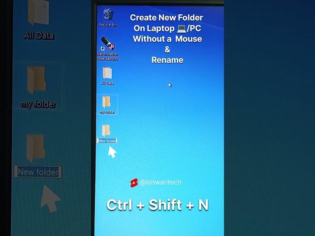 Create New Folder On Laptop/PC Without a Mouse and Rename #shorts #youtubeshorts