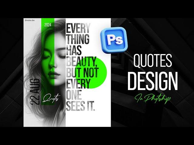 Quotes Poster DESIGN idea in Photoshop | Photoshop Tutorial