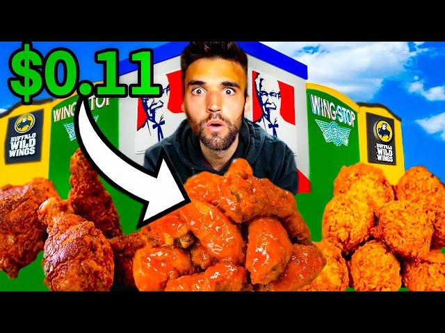 LIVING on WORLD'S BEST CHICKEN WINGS for 24 HOURS (Gordon Ramsay, KFC, Hot Ones & More)!