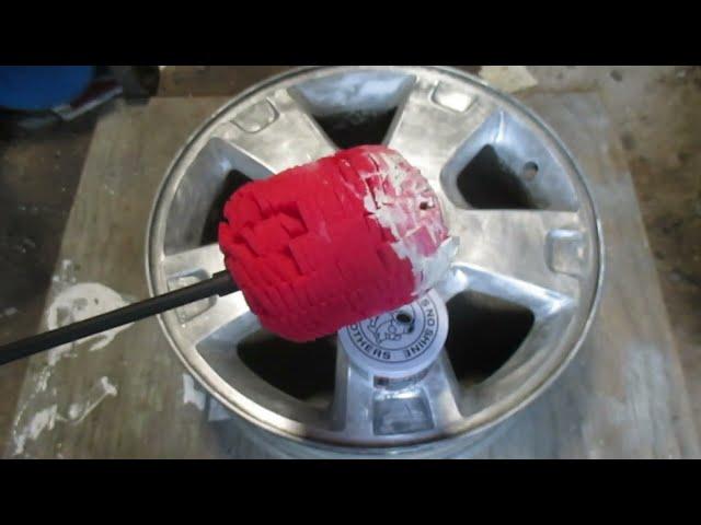 Refinishing aluminum rims. Cleaning, sanding, polishing and applying clear coat