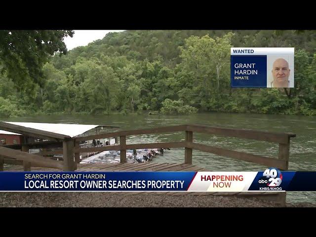 North Arkansas resort owner searches property for missing inmate Grant Hardin