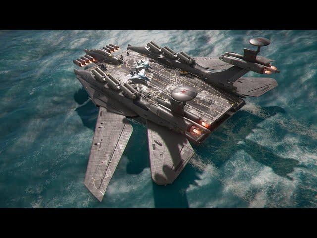 Modern Warships: RF Bartini A-2000-7 Ekranoplan Carrier Full Review Video Of Every Items