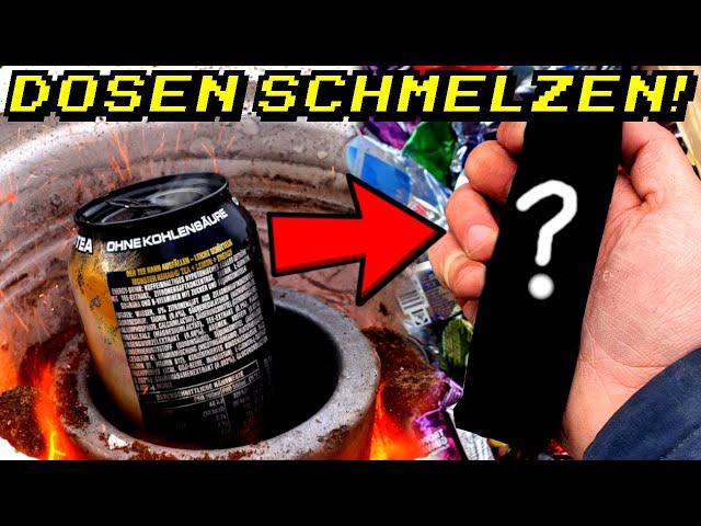 200 Energy Drink Dosen schmelzen und Barren gießen!