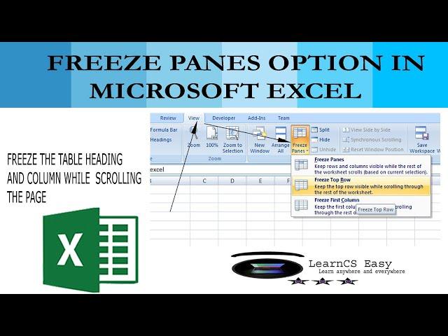 Freeze option in Microsoft Excel|how to freeze and unfreeze multiple rows and columns in Excel