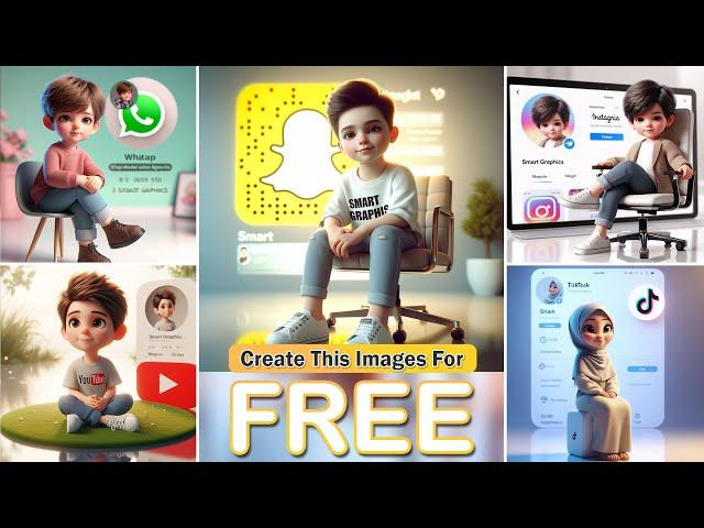 How to create 3D AI Social media Images | Ai Portraits Trend 2024 | Bing image creator tutorial FREE