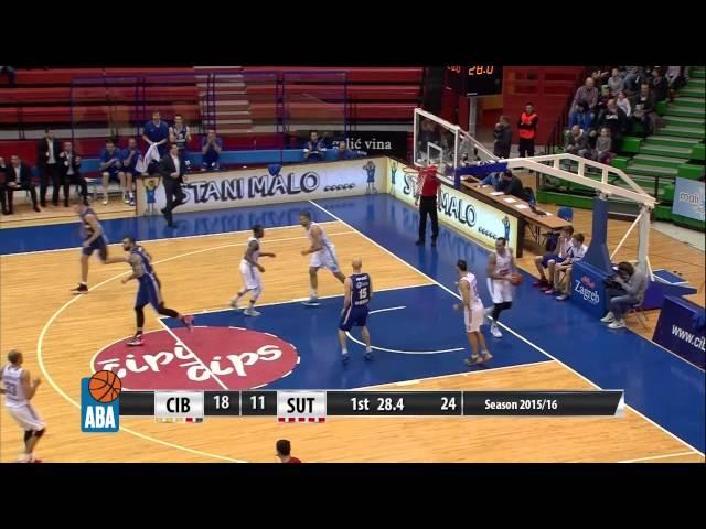 Lucky shot by Vukota Pavić off the backboard