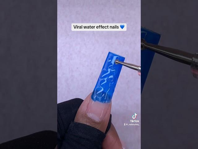 VIRAL WATER EFFECT NAILS  #polygelnails #easynailart #summernails #nailtutorial