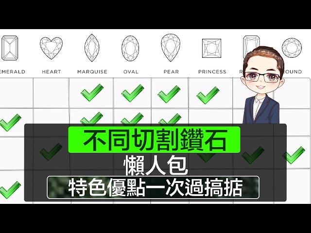 【 不同切割形狀鑽石】異形鑽石分別4C｜分析不同切割形狀鑽石優點｜不同切割形狀鑽石注意地方｜子明哥－您做珠寶的朋友｜DiamondAsia-HK