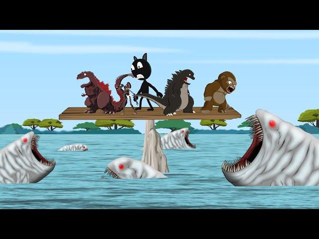 30 Minutes FUNNY of Godzilla & King Kong,SIREN HEAD,BLACK CAT vs BLOOP |Godzilla Cartoon Compilation