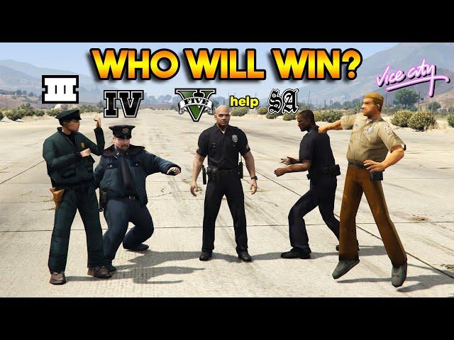 WHICH COP WILL WIN? (GTA 5 VS GTA 4 VS GTA SAN VS GTA VC VS GTA 3)