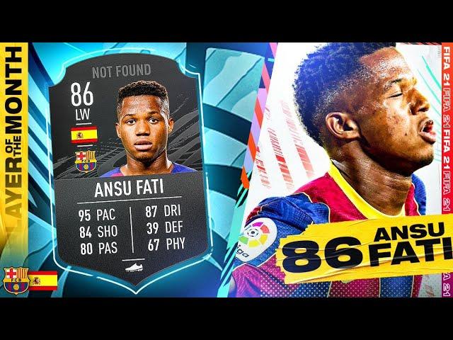 SHOULD YOU DO THE SBC?! 86 POTM ANSU FATI REVIEW! FIFA 21 Ultimate Team