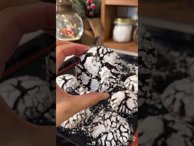 Chocolate Crinkle Cookies ️ | 크리스마스 베이킹! 초코 크링클 쿠키