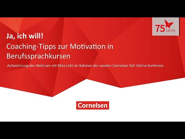 Webinar 03/21 | DaF | Online-Konferenz: Coaching-Tipps zur Motivation in Berufssprachkursen