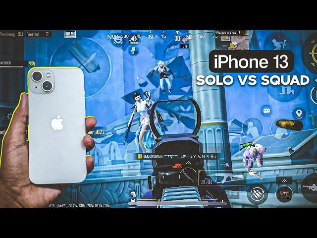 BGMI Solo VS Squad Gameplay Test on iPhone 13 PUBG Test on iPhone 13 BGMI Test on iPhone 13 2024