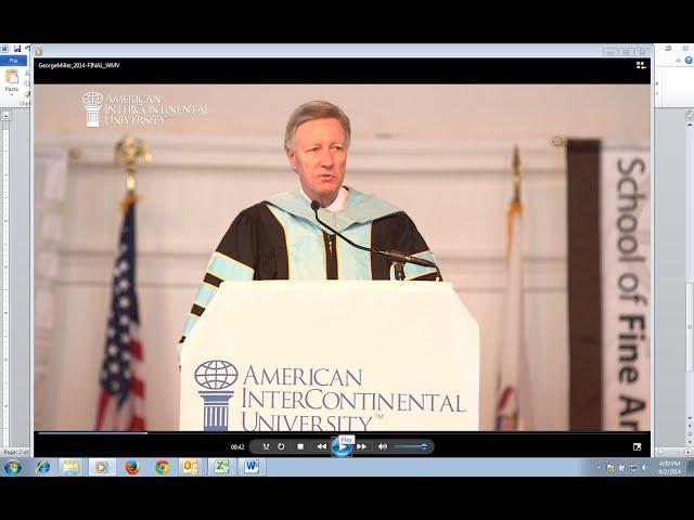 AIU Graduation 2014: Dr. George Miller's Welcome