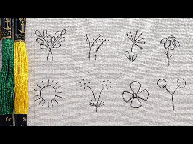 VERY EASY LITTLE FLOWERS EMBROIDERY/5 MINUTE EMBROIDERY FOR BEGINNERS