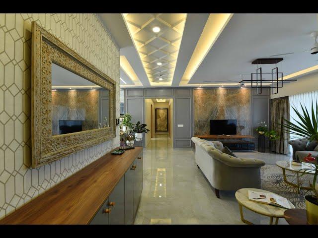 High-end sleek minimalist 4BHK apartment design by The Unique Story Interior.