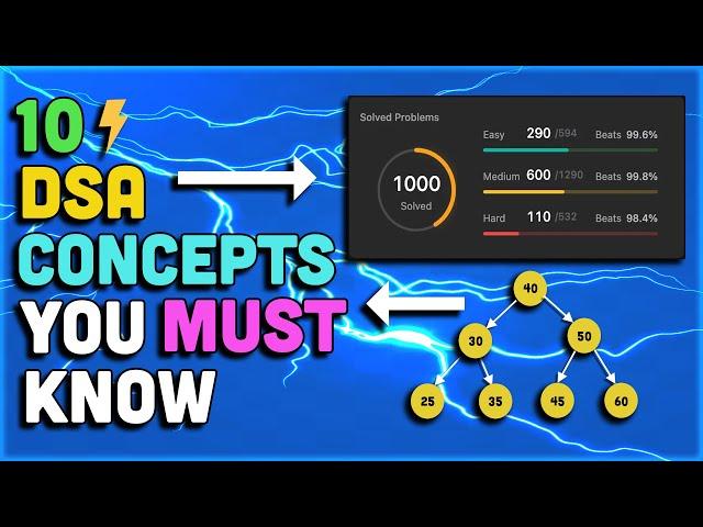 10 DSA concepts every developer MUST know for coding interviews (Data Structures & Algorithms)