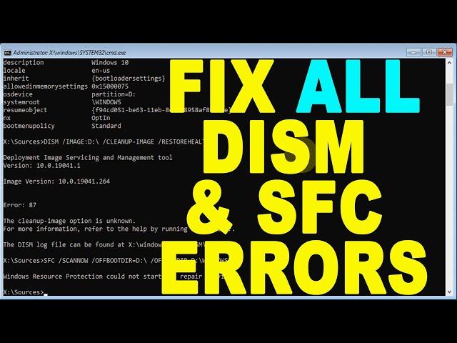 DISM /Cleanup-Image /RestoreHealth & SFC /ScanNow not Working Windows 11, 10, 8 & 7 | Fix All Errors