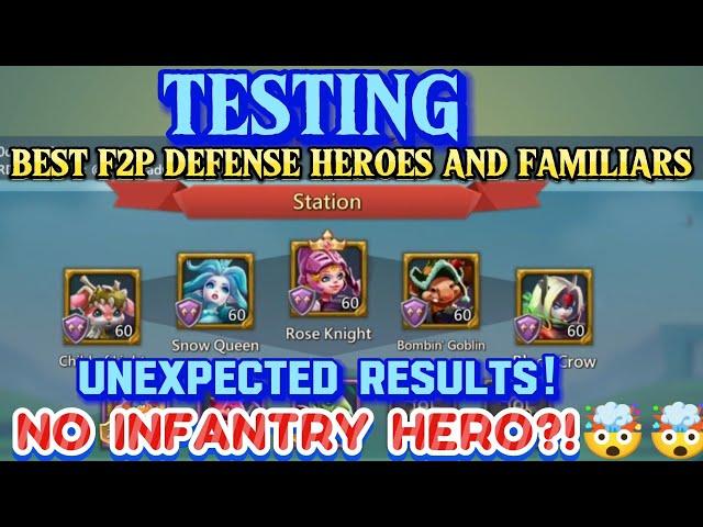 Best F2P Heroes and Familiars for Defense in Lords Mobile || New Solo Trap Test 2024