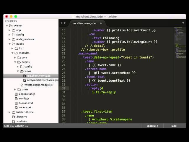 [11-16] ปรับ view ให้เรียกค่าจาก $scope ที่เชื่อมกับ controller