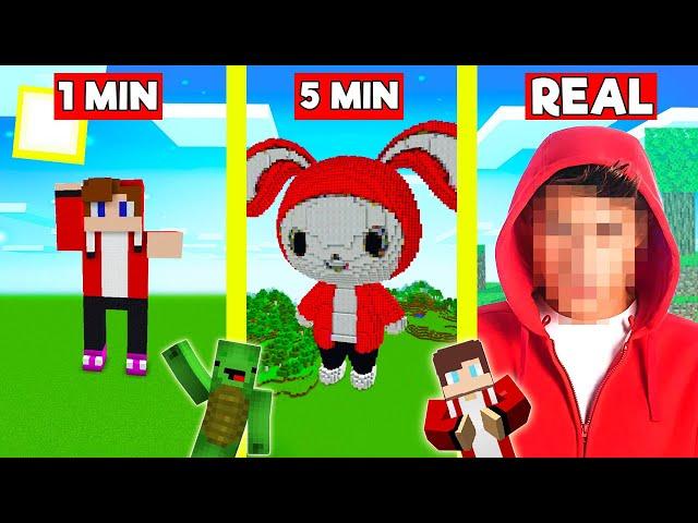 REAL JJ Build Battle In Minecraft - NOOB VS PRO CHALLENGE - Maizen Mizen Mazien Parody