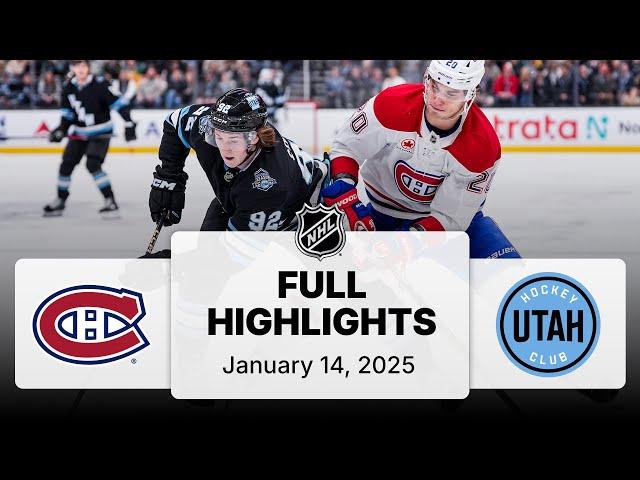 NHL Highlights | Canadiens vs. Utah Hockey Club | January 14, 2025