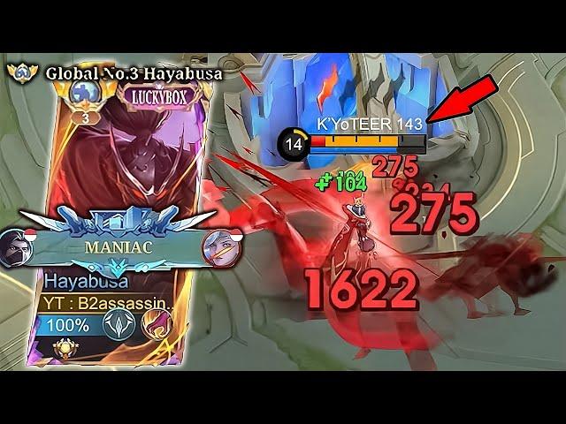 MANIAC GLOBAL HAYABUSA FAST HAND 1HIT BUILD 2024 -Mobile Legends