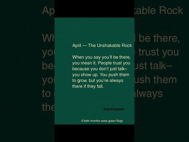 April - The Unshakable Rock  #quickspark