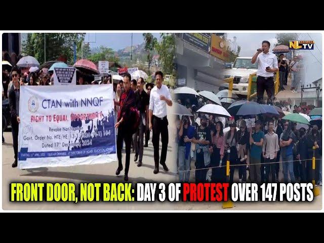 FRONT DOOR, NOT BACK: DAY 3 OF PROTEST OVER 147 POSTS
