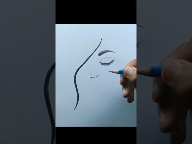 How to draw girl face #art #shorts #shortsvideo #girldrawing