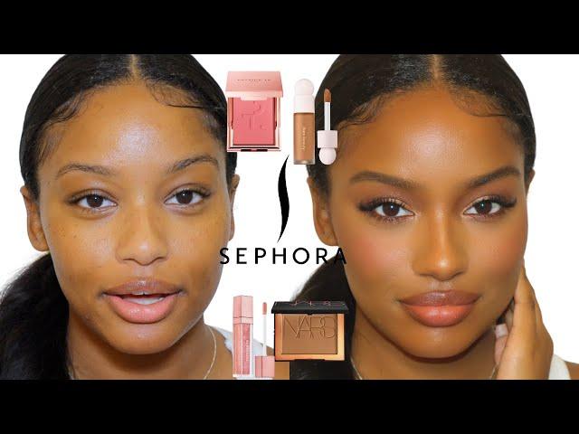 GOLDEN BRONZE FULL-GLAM MAKEUP TUTORIAL| HUGE SEPHORA TRY-ON HAUL