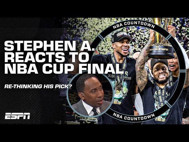 Stephen A. has to 're-think' his NBA Finals pick after the Thunder 'shot bricks' in the NBA Cup 