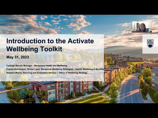 Activate Wellbeing Toolkit - Recorded Info Session